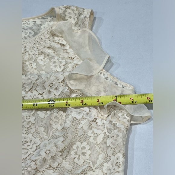 Sundance Dress Lace Cream D'orsay Small Ruffles Cottage Core Wedding NWT - Picture 3 of 10